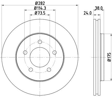 Hella 8DD 355 107-931 Тормозной диск передний вентилируемый 8DD355107931: Отличная цена - Купить в Польше на 2407.PL!