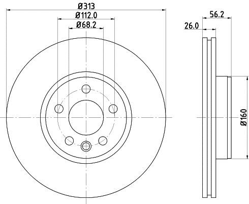 Hella 8DD 355 127-711 Тормозной диск передний вентилируемый 8DD355127711: Отличная цена - Купить в Польше на 2407.PL!