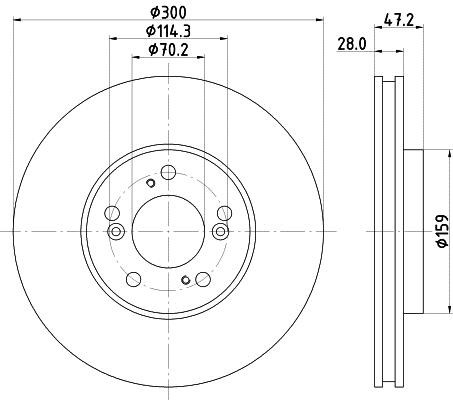 Hella 8DD 355 108-141 Тормозной диск передний вентилируемый 8DD355108141: Отличная цена - Купить в Польше на 2407.PL!