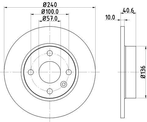 Hella 8DD 355 108-251 Bremsscheibe hinten, unbelüftet 8DD355108251: Kaufen Sie zu einem guten Preis in Polen bei 2407.PL!