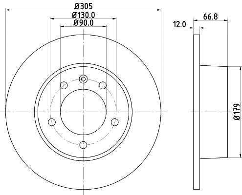 Hella 8DD 355 108-291 Тормозной диск задний невентилируемый 8DD355108291: Отличная цена - Купить в Польше на 2407.PL!