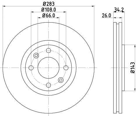 Hella 8DD 355 108-371 Тормозной диск передний вентилируемый 8DD355108371: Отличная цена - Купить в Польше на 2407.PL!