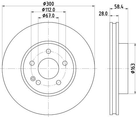 Hella 8DD 355 110-071 Front brake disc ventilated 8DD355110071: Buy near me in Poland at 2407.PL - Good price!