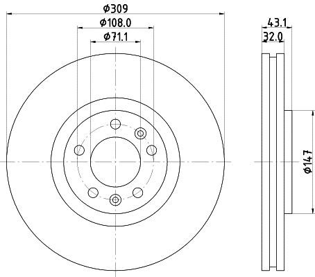 Hella 8DD 355 108-421 Innenbelüftete Bremsscheibe vorne 8DD355108421: Kaufen Sie zu einem guten Preis in Polen bei 2407.PL!