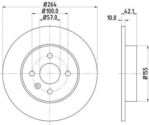 Hella 8DD 355 110-271 Тормозной диск задний невентилируемый 8DD355110271: Отличная цена - Купить в Польше на 2407.PL!