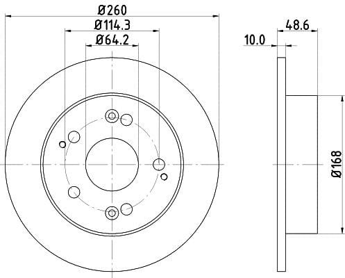 Hella 8DD 355 110-311 Тормозной диск задний невентилируемый 8DD355110311: Отличная цена - Купить в Польше на 2407.PL!