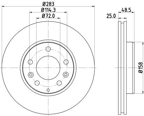 Hella 8DD 355 128-181 Тормозной диск передний вентилируемый 8DD355128181: Отличная цена - Купить в Польше на 2407.PL!