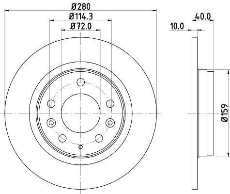 Hella 8DD 355 110-381 Тормозной диск задний невентилируемый 8DD355110381: Отличная цена - Купить в Польше на 2407.PL!