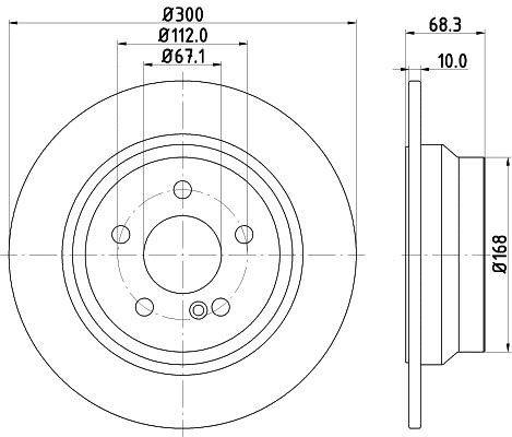 Hella 8DD 355 108-841 Тормозной диск задний невентилируемый 8DD355108841: Отличная цена - Купить в Польше на 2407.PL!
