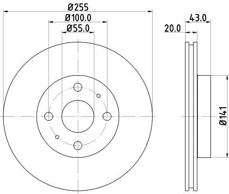 Hella 8DD 355 108-881 Innenbelüftete Bremsscheibe vorne 8DD355108881: Kaufen Sie zu einem guten Preis in Polen bei 2407.PL!