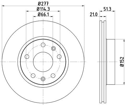 Hella 8DD 355 108-901 Front brake disc ventilated 8DD355108901: Buy near me in Poland at 2407.PL - Good price!