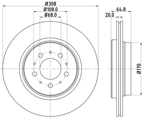 Hella 8DD 355 110-611 Тормозной диск задний вентилируемый 8DD355110611: Отличная цена - Купить в Польше на 2407.PL!