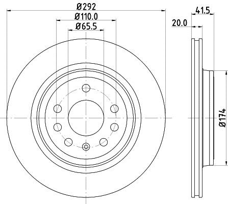 Hella 8DD 355 109-191 Тормозной диск задний вентилируемый 8DD355109191: Отличная цена - Купить в Польше на 2407.PL!