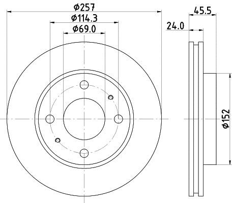 Hella 8DD 355 110-931 Тормозной диск передний вентилируемый 8DD355110931: Отличная цена - Купить в Польше на 2407.PL!