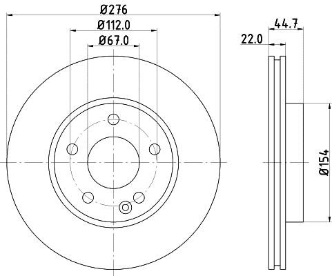 Hella 8DD 355 111-061 Диск гальмівний передній вентильований 8DD355111061: Приваблива ціна - Купити у Польщі на 2407.PL!