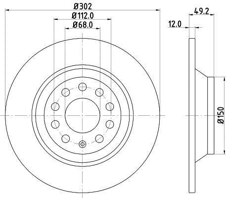 Hella 8DD 355 111-181 Тормозной диск задний невентилируемый 8DD355111181: Отличная цена - Купить в Польше на 2407.PL!