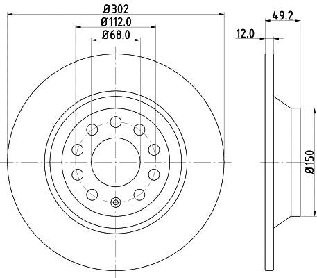 Hella 8DD 355 111-181 Bremsscheibe hinten, unbelüftet 8DD355111181: Kaufen Sie zu einem guten Preis in Polen bei 2407.PL!