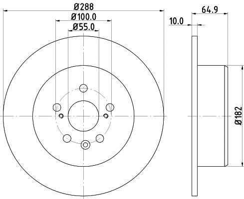 Hella 8DD 355 111-701 Тормозной диск задний невентилируемый 8DD355111701: Отличная цена - Купить в Польше на 2407.PL!