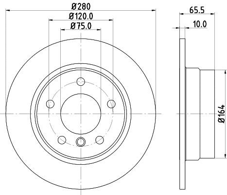 Hella 8DD 355 111-261 Диск гальмівний задній невентильований 8DD355111261: Приваблива ціна - Купити у Польщі на 2407.PL!