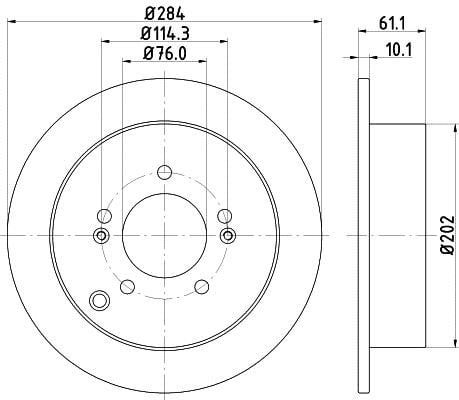Hella 8DD 355 111-421 Тормозной диск задний невентилируемый 8DD355111421: Отличная цена - Купить в Польше на 2407.PL!