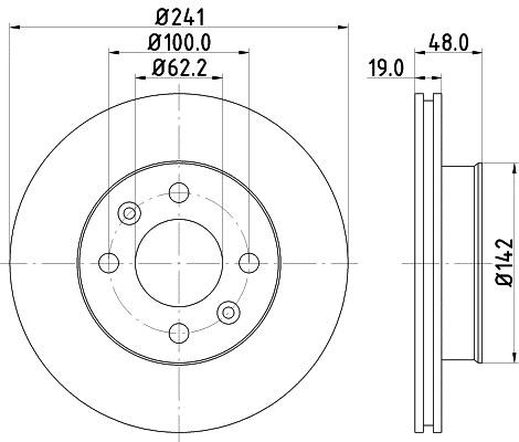 Hella 8DD 355 111-431 Тормозной диск передний вентилируемый 8DD355111431: Отличная цена - Купить в Польше на 2407.PL!