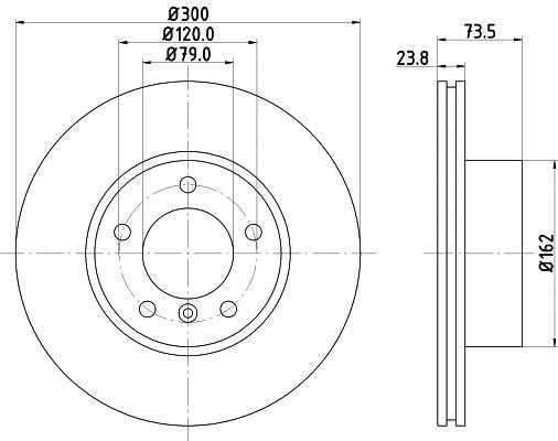 Hella 8DD 355 128-421 Тормозной диск передний вентилируемый 8DD355128421: Отличная цена - Купить в Польше на 2407.PL!