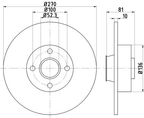 Hella 8DD 355 113-491 Bremsscheibe hinten, unbelüftet 8DD355113491: Kaufen Sie zu einem guten Preis in Polen bei 2407.PL!