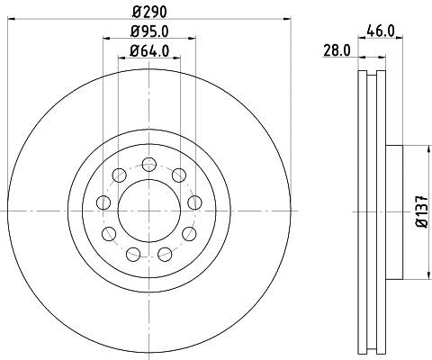 Hella 8DD 355 117-461 Тормозной диск передний вентилируемый 8DD355117461: Отличная цена - Купить в Польше на 2407.PL!