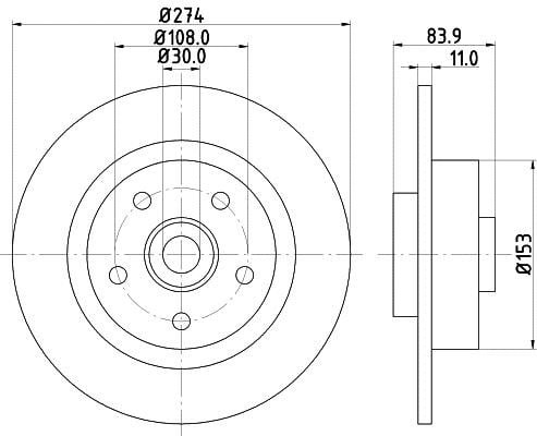 Hella 8DD 355 112-361 Тормозной диск задний невентилируемый 8DD355112361: Купить в Польше - Отличная цена на 2407.PL!