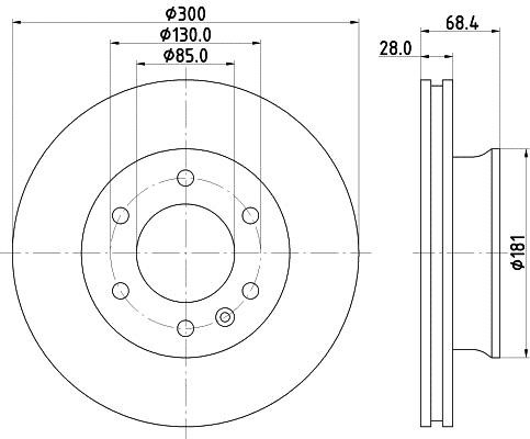 Hella 8DD 355 129-281 Тормозной диск передний вентилируемый 8DD355129281: Отличная цена - Купить в Польше на 2407.PL!