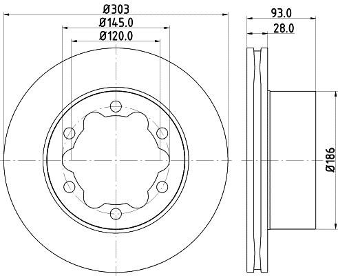 Hella 8DD 355 129-411 Тормозной диск задний вентилируемый 8DD355129411: Отличная цена - Купить в Польше на 2407.PL!
