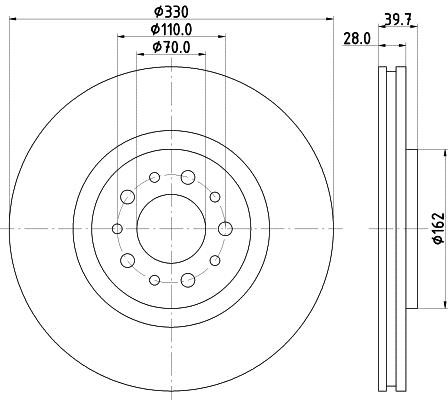 Hella 8DD 355 118-751 Тормозной диск передний вентилируемый 8DD355118751: Отличная цена - Купить в Польше на 2407.PL!