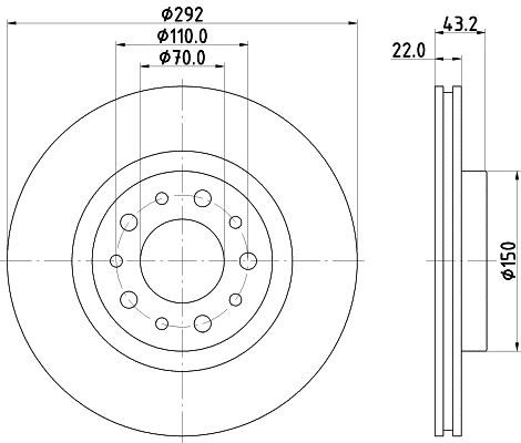 Hella 8DD 355 112-561 Тормозной диск задний вентилируемый 8DD355112561: Отличная цена - Купить в Польше на 2407.PL!