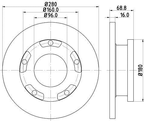 Hella 8DD 355 113-811 Тормозной диск задний невентилируемый 8DD355113811: Отличная цена - Купить в Польше на 2407.PL!
