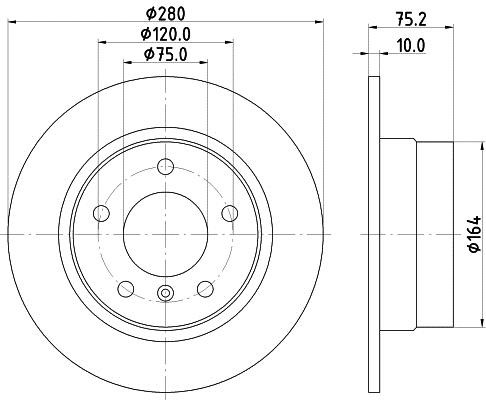 Hella 8DD 355 112-641 Тормозной диск задний невентилируемый 8DD355112641: Отличная цена - Купить в Польше на 2407.PL!