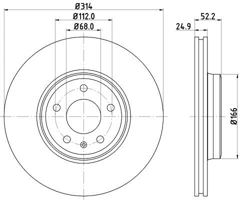 Hella 8DD 355 128-711 Тормозной диск передний вентилируемый 8DD355128711: Отличная цена - Купить в Польше на 2407.PL!