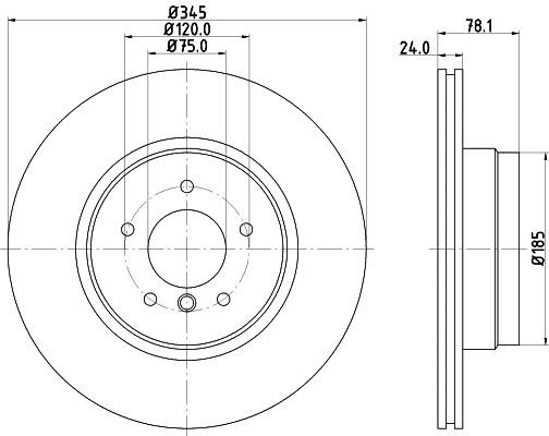 Hella 8DD 355 117-761 Тормозной диск задний вентилируемый 8DD355117761: Отличная цена - Купить в Польше на 2407.PL!