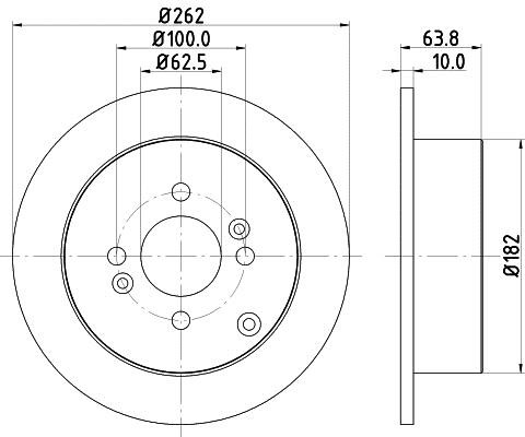 Hella 8DD 355 118-851 Тормозной диск задний невентилируемый 8DD355118851: Отличная цена - Купить в Польше на 2407.PL!