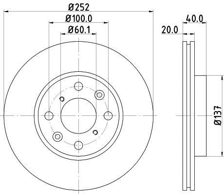 Hella 8DD 355 112-981 Тормозной диск передний вентилируемый 8DD355112981: Отличная цена - Купить в Польше на 2407.PL!