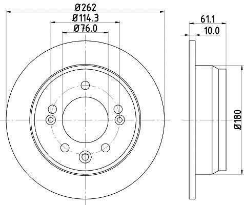 Hella 8DD 355 118-861 Тормозной диск задний невентилируемый 8DD355118861: Отличная цена - Купить в Польше на 2407.PL!