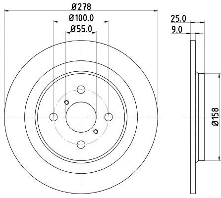 Hella 8DD 355 114-051 Тормозной диск задний невентилируемый 8DD355114051: Отличная цена - Купить в Польше на 2407.PL!