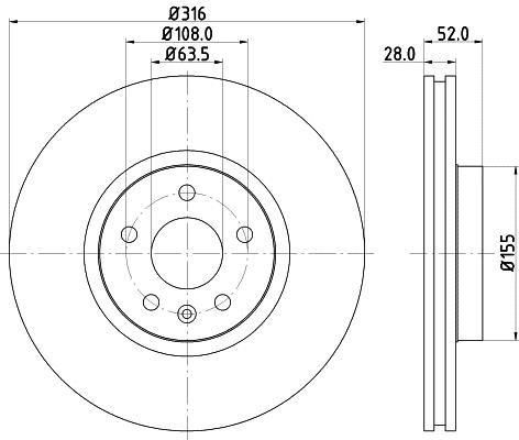 Hella 8DD 355 118-891 Тормозной диск передний вентилируемый 8DD355118891: Отличная цена - Купить в Польше на 2407.PL!