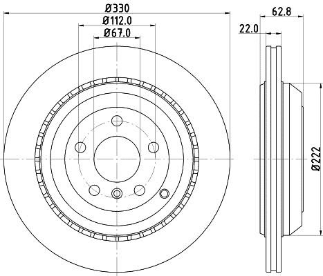 Hella 8DD 355 128-611 Тормозной диск задний вентилируемый 8DD355128611: Отличная цена - Купить в Польше на 2407.PL!