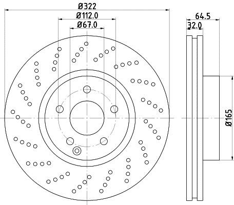 Hella 8DD 355 128-791 Тормозной диск передний вентилируемый 8DD355128791: Купить в Польше - Отличная цена на 2407.PL!