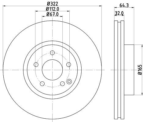 Hella 8DD 355 129-521 Тормозной диск передний вентилируемый 8DD355129521: Отличная цена - Купить в Польше на 2407.PL!