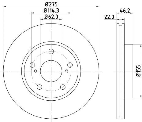 Hella 8DD 355 118-961 Innenbelüftete Bremsscheibe vorne 8DD355118961: Bestellen Sie in Polen zu einem guten Preis bei 2407.PL!