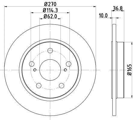 Hella 8DD 355 118-971 Диск гальмівний задній невентильований 8DD355118971: Приваблива ціна - Купити у Польщі на 2407.PL!