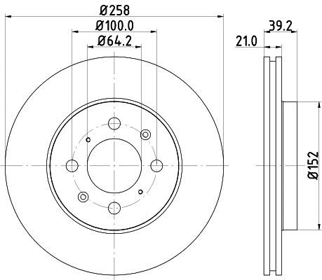 Hella 8DD 355 114-451 Тормозной диск передний вентилируемый 8DD355114451: Отличная цена - Купить в Польше на 2407.PL!