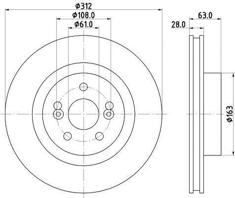 Hella 8DD 355 128-861 Front brake disc ventilated 8DD355128861: Buy near me in Poland at 2407.PL - Good price!