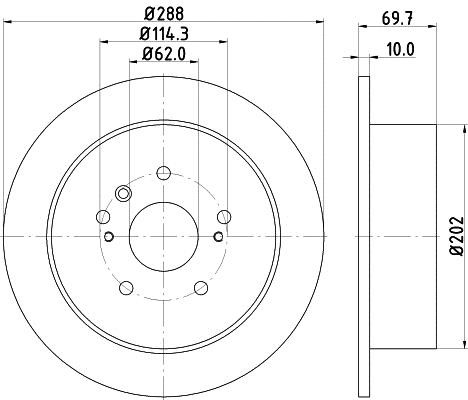 Hella 8DD 355 114-991 Диск гальмівний задній невентильований 8DD355114991: Приваблива ціна - Купити у Польщі на 2407.PL!